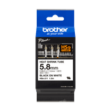 Brother HSE-211 5.8mm Heat Shrink Tube Cartridge / Tape Cassette - Black on White