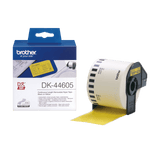 Brother DK-44605 62mm x 30.48m Continuous Paper Label Roll with Removable Adhesive (Black on Yellow)