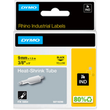 Dymo 18054 Industrial Heat Shrink Tubes, Black on Yellow, 9mm