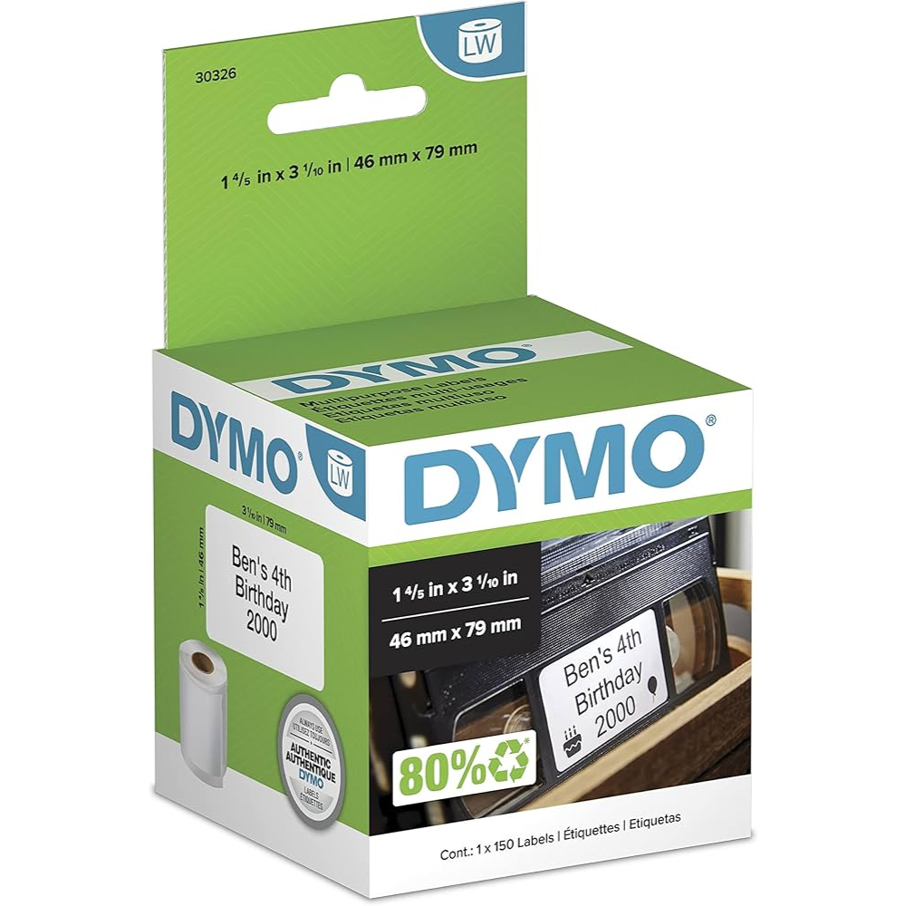 Dymo 30326 Video Top Labels 46mm x 79mm