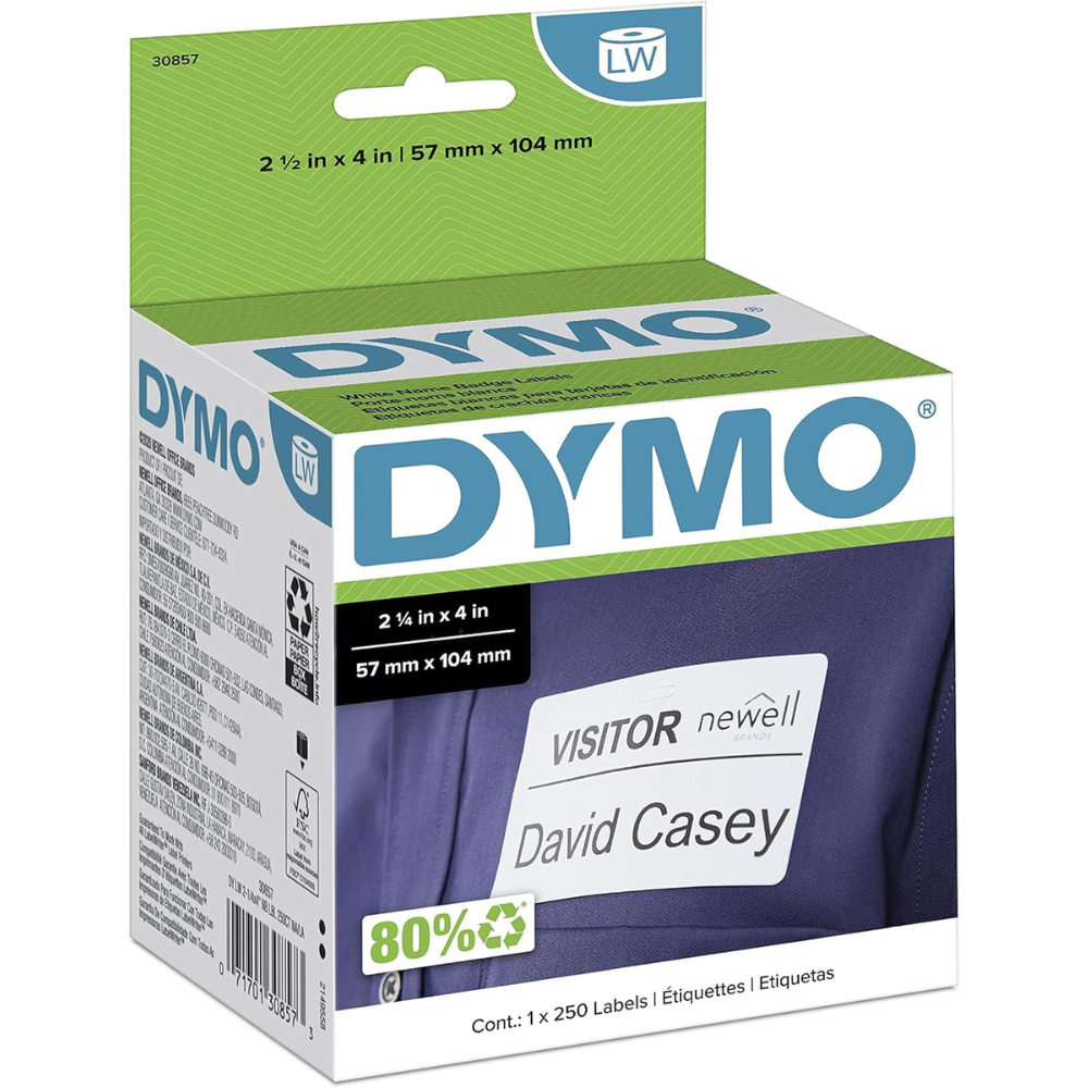 Dymo 30857 Name Badge Labels 57mm x 102mm
