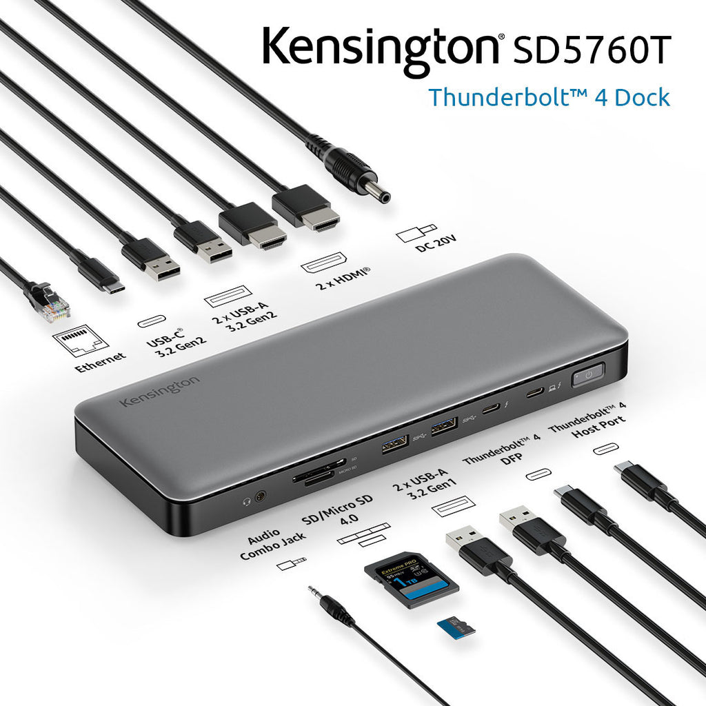 Kensington SD5760T Thunderbolt 4 Dual 4K Docking Station