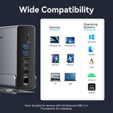 15-in-1 USB-C Vertical Docking Station | 4K@60Hz Triple Display, 100W PD, 10Gbps Data Hub