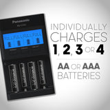 Panasonic Eneloop Pro BQ-CC65 Smart and Quick Charger with LCD Indicator Panel and USB Charging Port