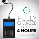 Panasonic Eneloop Pro BQ-CC65 Smart and Quick Charger with LCD Indicator Panel and USB Charging Port
