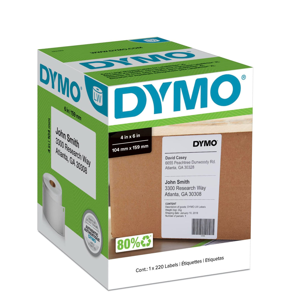 Dymo LW Shipping Labels, Extra Large 4" x 6", 102mm x 159mm