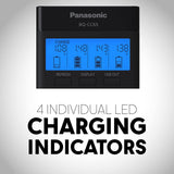 Panasonic Eneloop Pro BQ-CC65 Smart and Quick Charger with LCD Indicator Panel and USB Charging Port