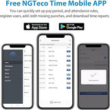 NGTeco Fingerprint Time Clock, W2 Biometric Employee Time Attendance Machine