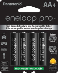 Panasonic Eneloop Pro AA 2600mAh 4 Rechargeable Batteries