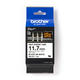Brother HSE-231 11.7mm Heat Shrink Tube Cartridge / Tape Cassette - Black on White