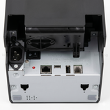 Rear port layout of the TSP143IV-UEWB showing USB-C, USB-A, and Ethernet connections.