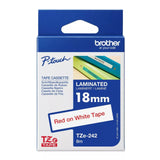 Brother TZe-242 P-Touch Labelling Tape 18mm Red on White