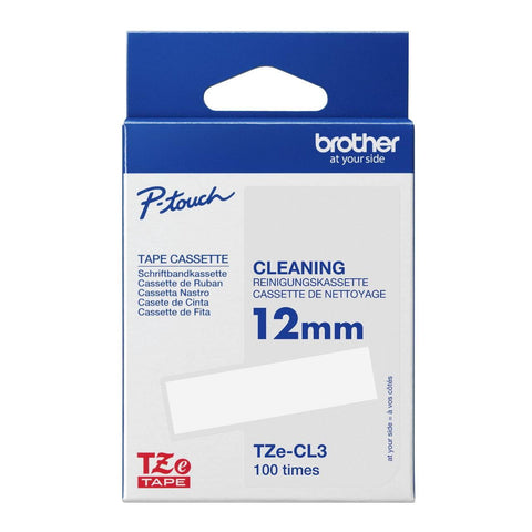 Brother TZe-CL3 Printhead Cleaning Tape Cassette, 12mm, Black on White