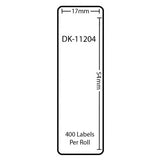 Compatible Brother DK-11204 17mm x 54mm Multi Purpose Labels (Black On White)