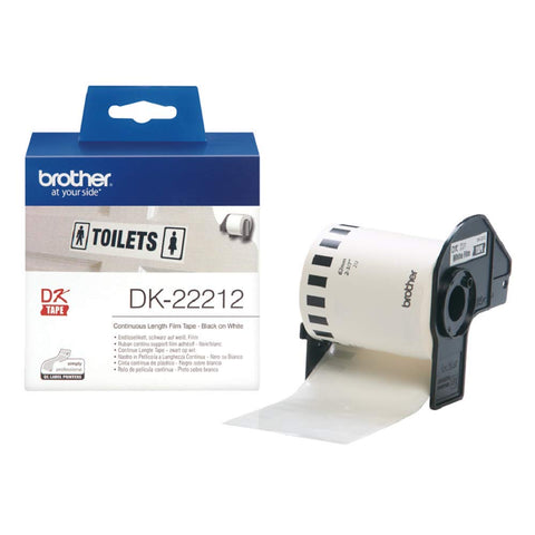 Brother DK-22212 62mm x 15.24m Continuous Length Film Label Roll (Black On White)