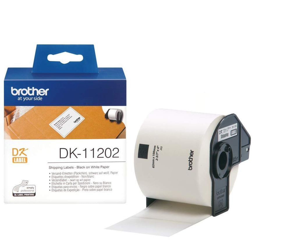 Brother DK-11202 62mm x 100mm 300 Label Roll, Shipping Labels (Black On White)