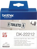 Brother DK-22212 62mm x 15.24m Continuous Length Film Label Roll (Black On White)