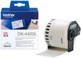 Brother DK-44205 62mm x 30.48m Continuous Length Removable Paper Label Roll (Black On White)