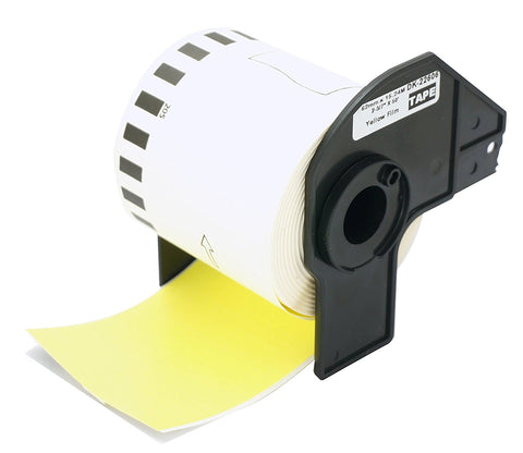 Compatible Brother DK-22606 62mm x 15.24m Continuous Length Film Tape (Black On Yellow)