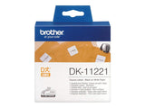 Brother DK-11221 23mm x 23mm 1000 Label Roll, Permanent Adhesive Square Labels (Black On White)