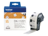 Brother DK-11221 23mm x 23mm 1000 Label Roll, Permanent Adhesive Square Labels (Black On White)