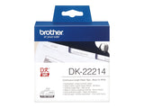 Brother DK-22214 12mm x 30.48m Continuous Length Paper Label Roll (Black On White)