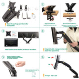 NB F160 17–27” Gas Strut Dual Monitor Arm