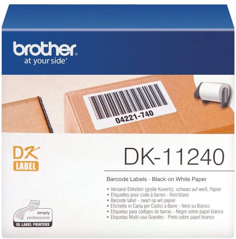 Brother DK-11240 51mm x 102mm Die-Cut Large Shipping White Paper Label Roll (Black On White)