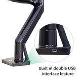 NB F100A 12–35” Full Motion Gas Spring Single Monitor Arm with USB Port