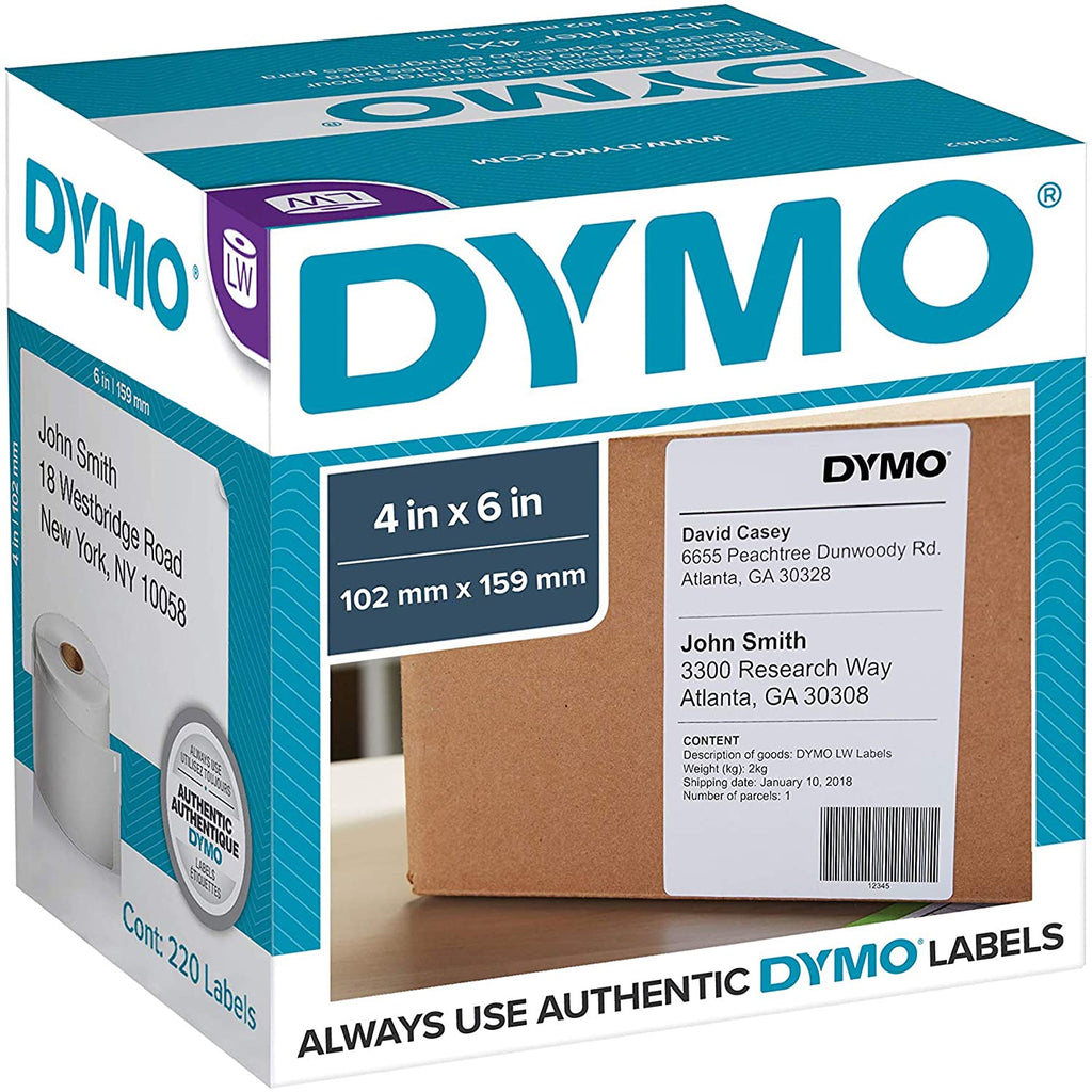 Dymo LW Shipping Labels, Extra Large 4" x 6", 102mm x 159mm