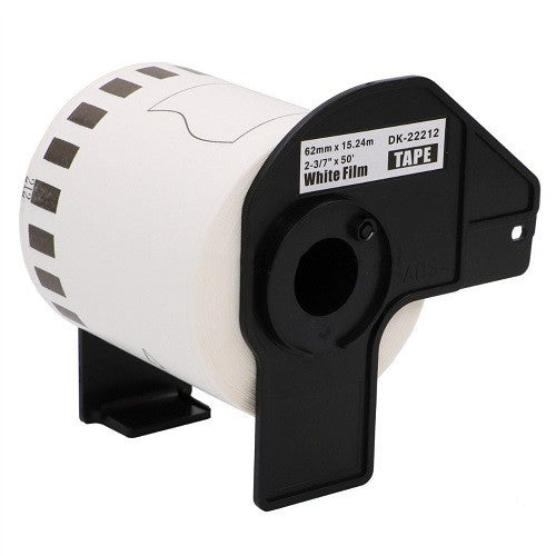 Compatible Brother DK-22212 62mm x 15.24m Continuous Length Film Tape (Black On White)