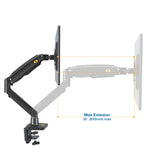 NB F100A 12–35” Full Motion Gas Spring Single Monitor Arm with USB Port