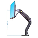 NB F100A 12–35” Full Motion Gas Spring Single Monitor Arm with USB Port
