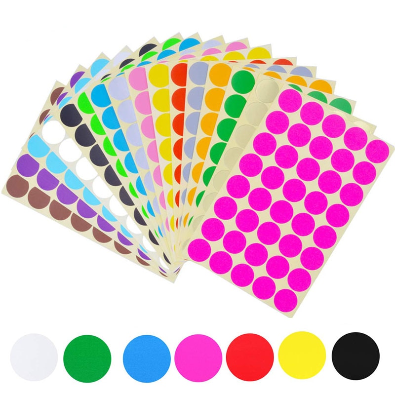 Multi-Purpose Round Labels/Colour Dots with Permanent Adhesion