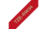 Brother TZe-RW34 P-Touch Ribbon Tape 12mm Gold on Wine Red