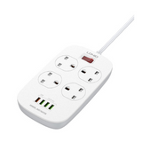 LDNIO SK4463 2-Meter Extension Cord with 4 Socket Outlets and 4 USB (1 port QC3.0) 250V/2500W/10A Extension Charge Plug