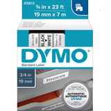 Dymo 45803 Permanent Self-Adhesive D1 Polyester Label Tape, Black on White, 19mm
