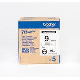 Brother HGe-221 High Grade Laminated Tape 9mm Black on White