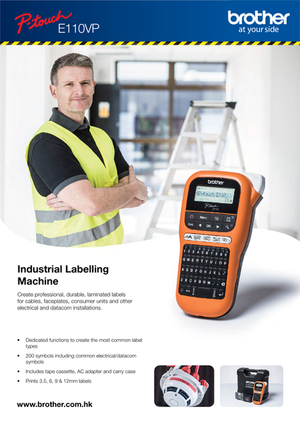 Brother P-Touch PT-E110VP Handheld Electrician Label Maker – Kingly Pte Ltd